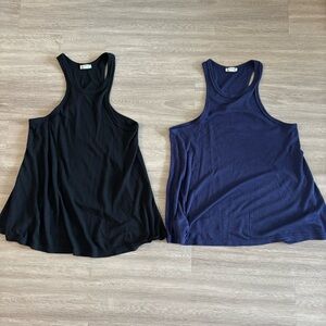 Intimately Free People Longline Beach Flowy Tanks Navy and Black Size Small